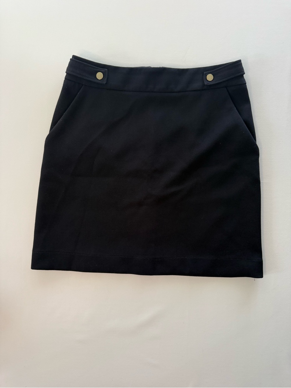 H&M Black Mini Skirt Gold Button Detail Size 8